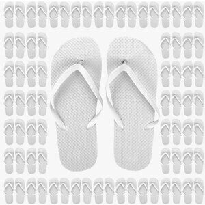 66 Pairs of Women's White Flip Flops in Bulk